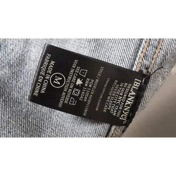 Blank NYC Denim Jacket Medium Light Wash Distressed Trucker Y2K Casual - Picture 9 of 10